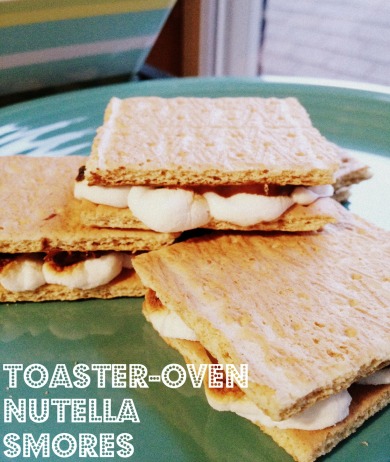 toaster oven broiled nutella smores